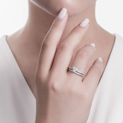 Pave CZ Eternity Ring in Sterling Silver
