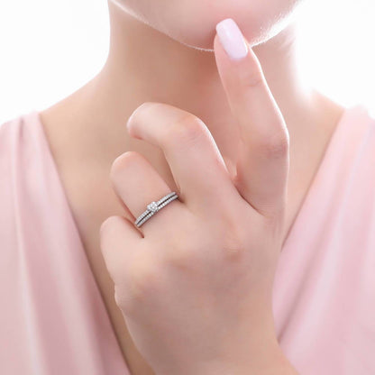 Pave CZ Eternity Ring in Sterling Silver