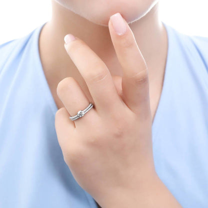 Pave CZ Eternity Ring in Sterling Silver