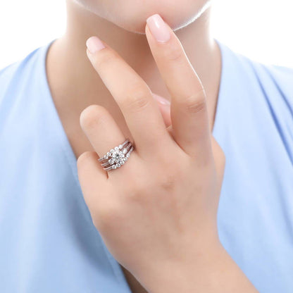 3-Stone 1.25ct CZ Ring in Rose Gold Plated Sterling Silver