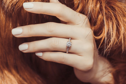 Solitaire Wishbone 1ct CZ Ring Set in Sterling Silver