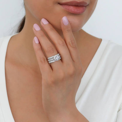 Pave CZ Eternity Ring in Sterling Silver