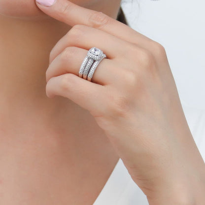 Pave CZ Eternity Ring in Sterling Silver