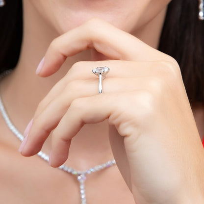 Solitaire 1.8ct Oval CZ Ring in Sterling Silver