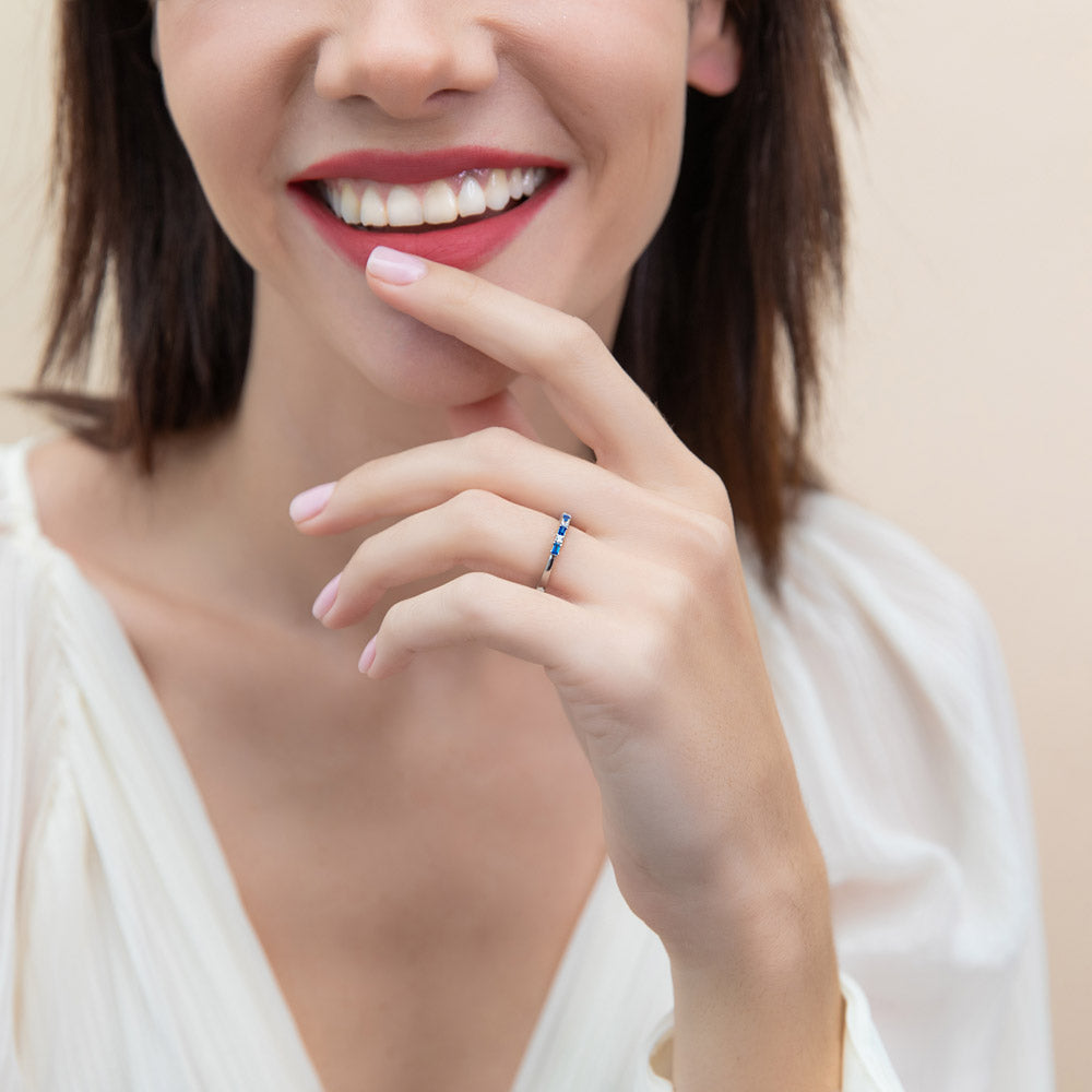 Art Deco CZ Eternity Ring in Sterling Silver