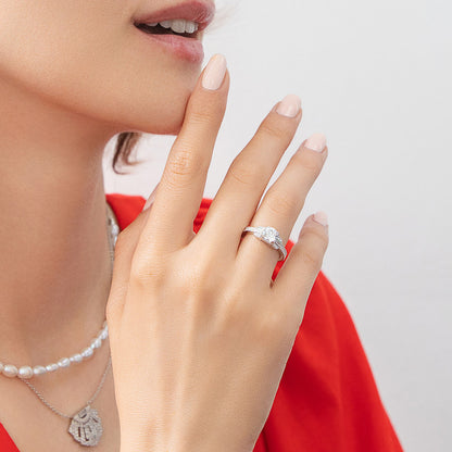 Art Deco CZ Ring in Sterling Silver