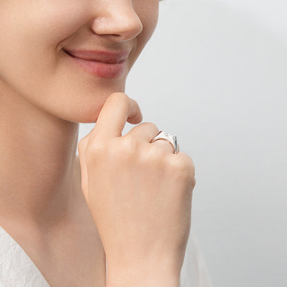 East-West Solitaire 1ct Bezel CZ Ring in Sterling Silver