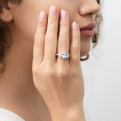 3-Stone 1.8ct Oval CZ Ring in Sterling Silver
