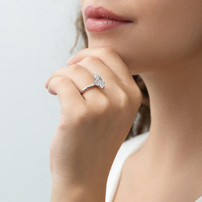 Solitaire 1.6ct Marquise CZ Ring in Sterling Silver