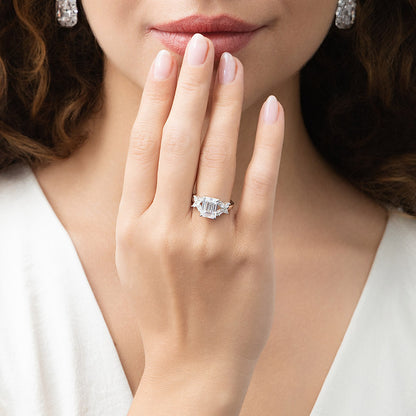 Flower CZ Ring in Sterling Silver