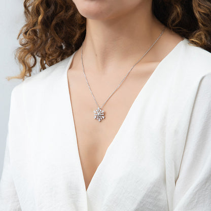 Snowflake CZ Necklace in Sterling Silver
