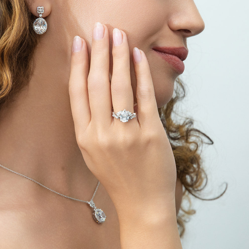 Filigree CZ Ring in Sterling Silver