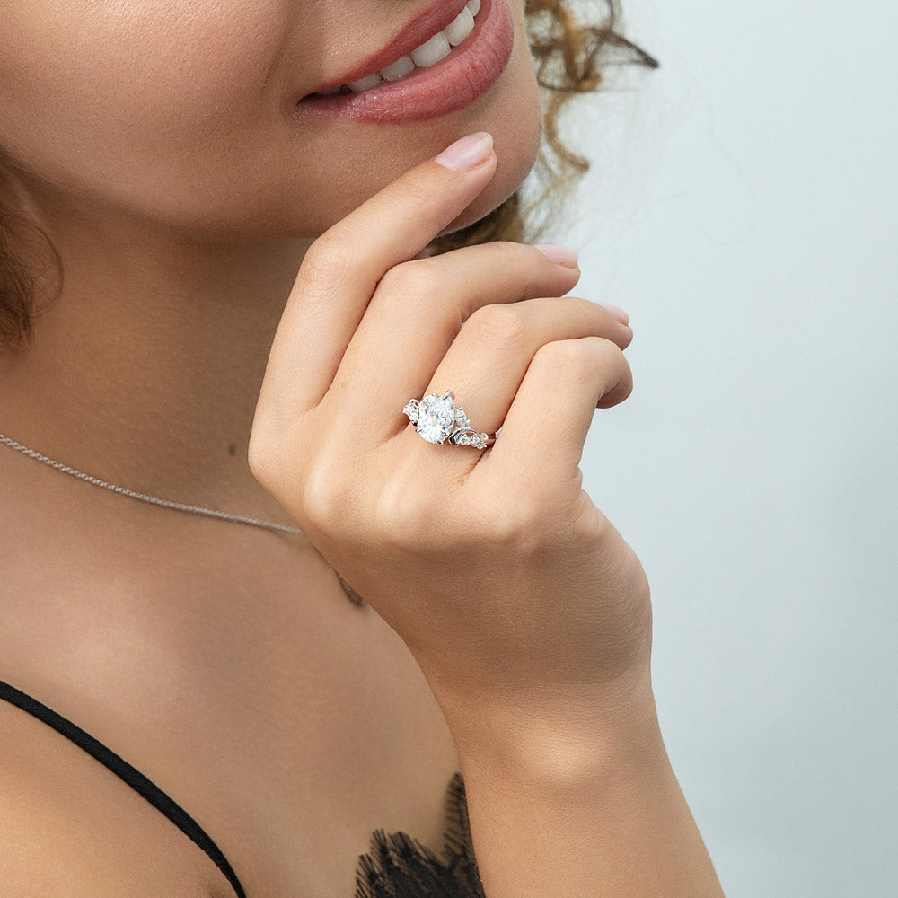 Filigree CZ Ring in Sterling Silver