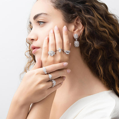 Cluster CZ Ring in Sterling Silver