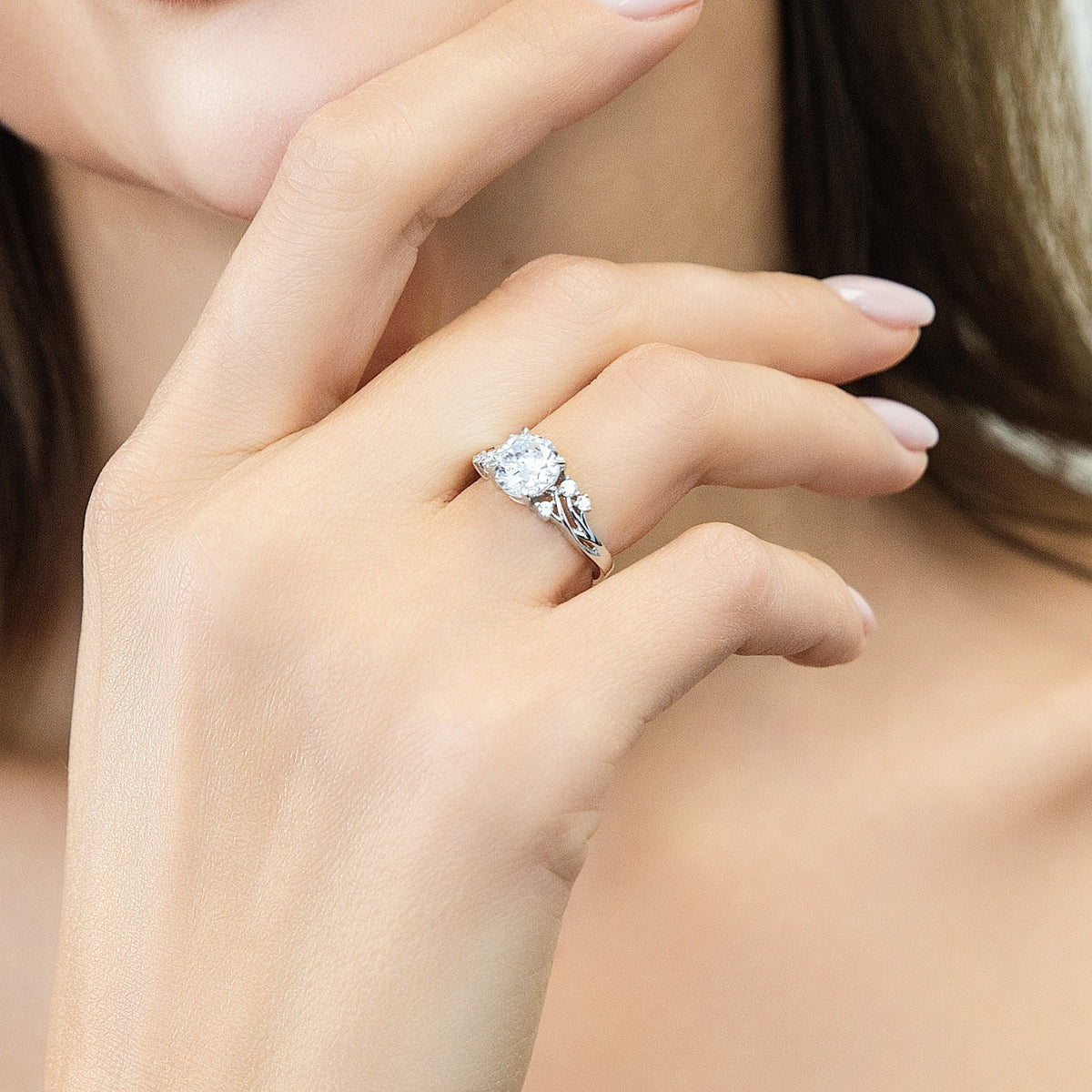 Model Wearing Solitaire Ring Style R1939-01