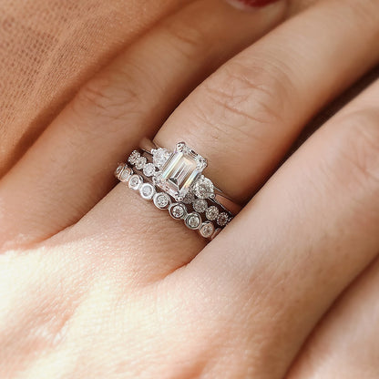 Bubble Bezel CZ Eternity Ring in Sterling Silver