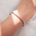 Model wearing CZ Cuff in Sterling Silver, Yellow Gold Flashed