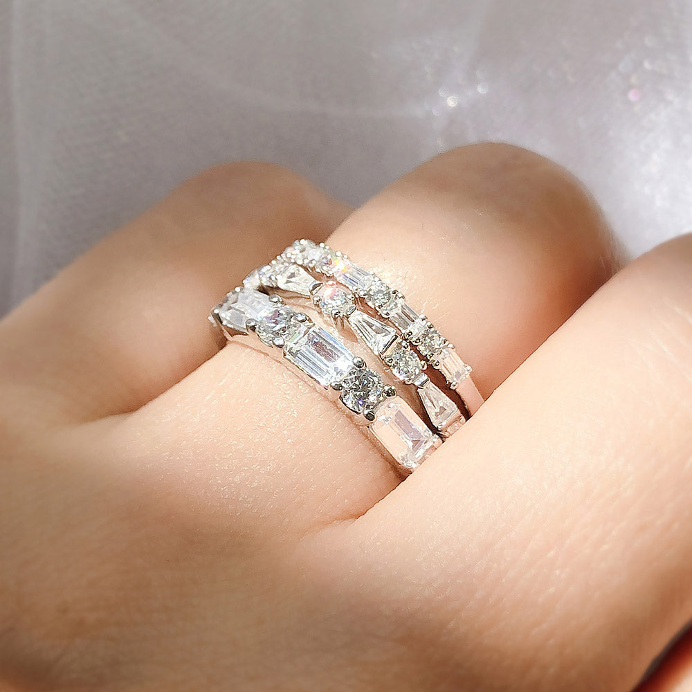Model Wearing Art Deco Half Eternity Ring