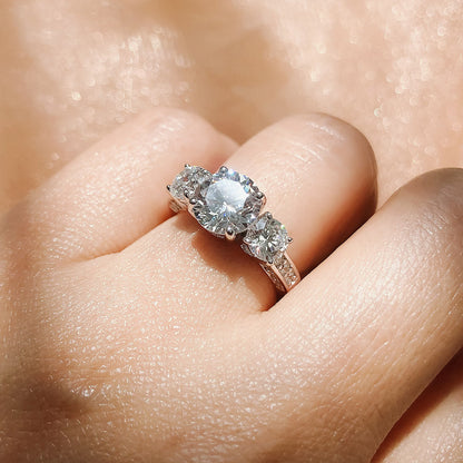 3-Stone 2ct CZ Ring in Sterling Silver