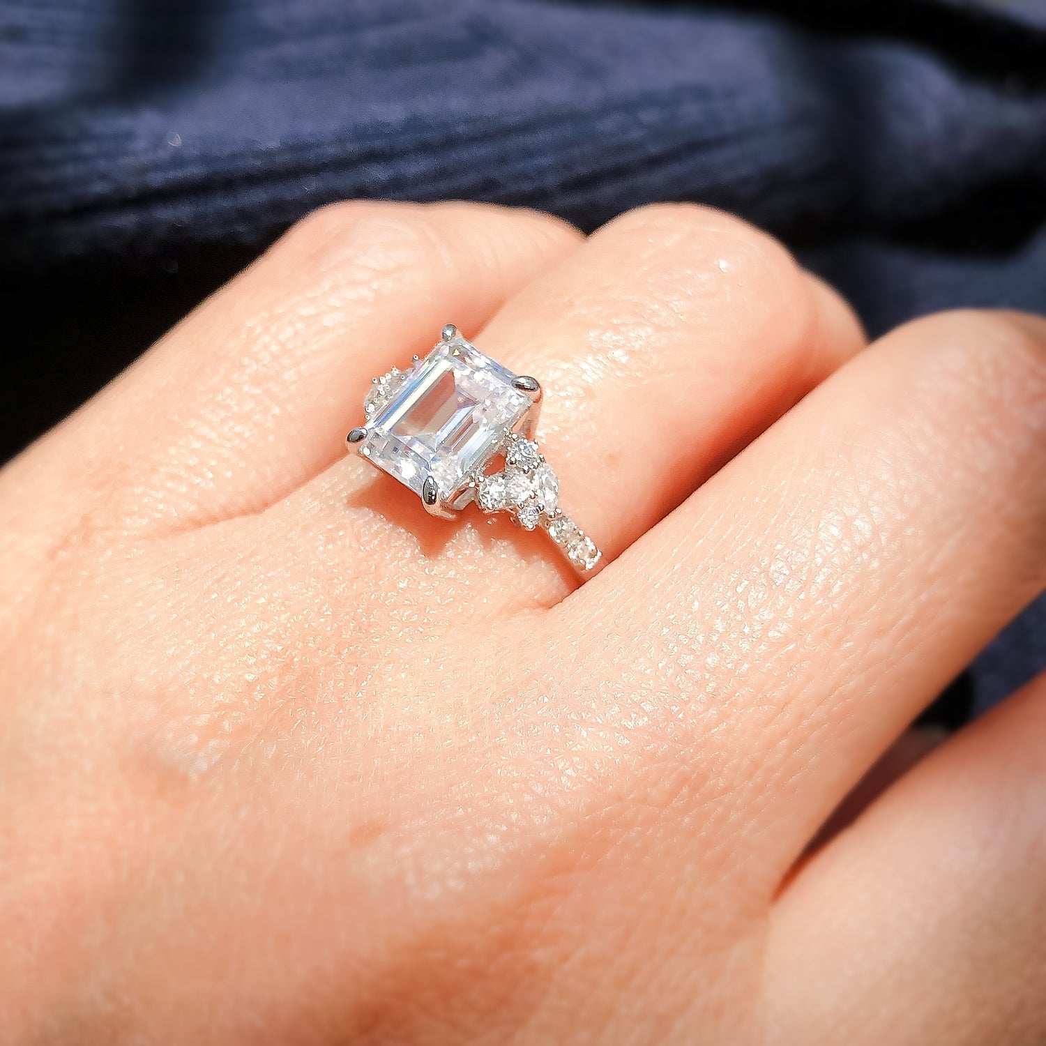 Flower Cluster CZ Ring in Sterling Silver
