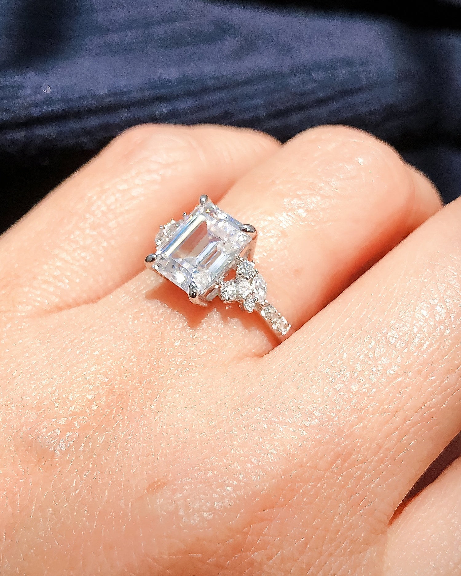 Flower Cluster CZ Ring in Sterling Silver