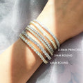 Model wearing Round CZ Tennis Bracelet, Gold Plated / 6.5 inch