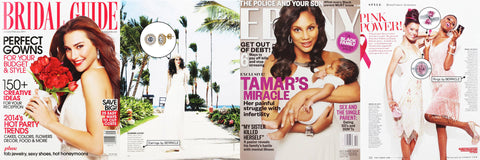 Berricle earrings and rings featured on Bridal Guide and Ebony Magazine