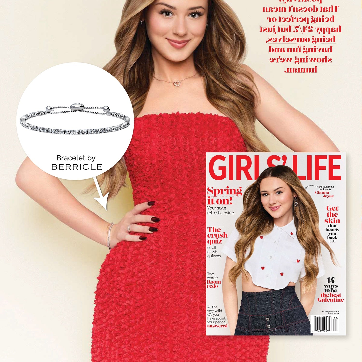 Model wearing Bar CZ Tennis Bracelet in Sterling Silver, Rhodium Plated