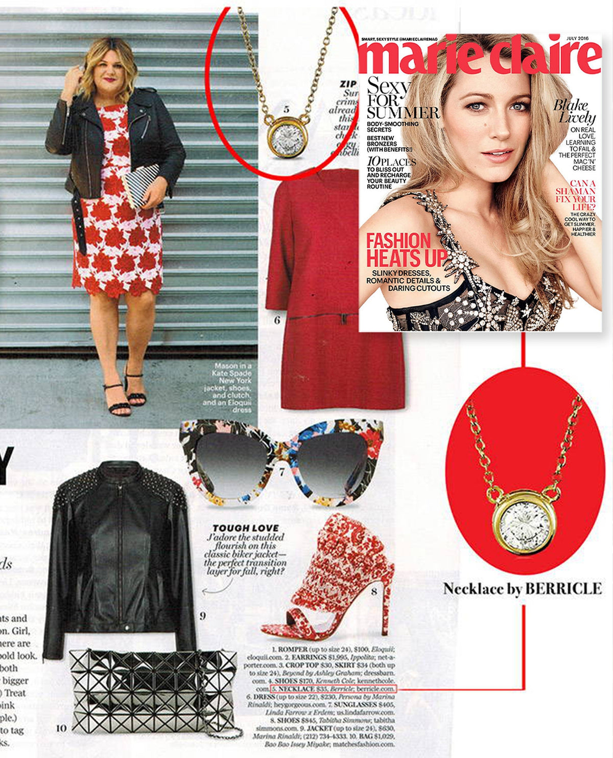 BERRICLE Solitaire Pendant Necklace Style N594-Z Featured in Marie Claire Magazine