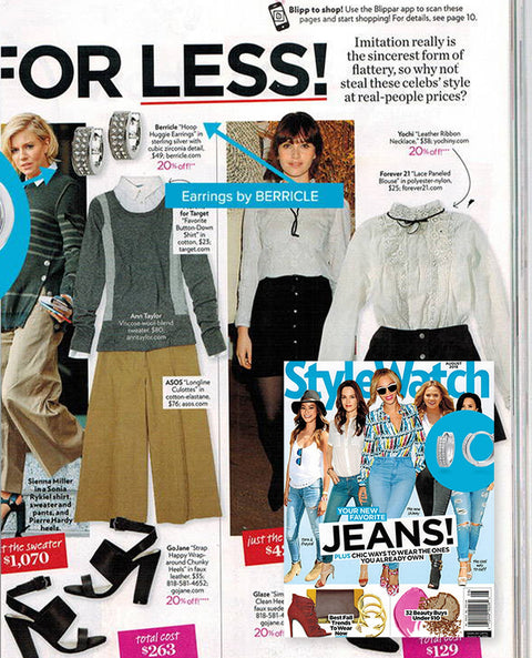 BERRICLE Milgrain Hoop Huggie Earrings Style E872 Featured in Article