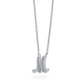 Front view of Initial Letter CZ Necklace in Sterling Silver, M