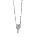 Front view of Initial Letter CZ Necklace in Sterling Silver, P