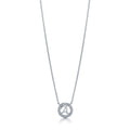 Front view of Initial Letter CZ Necklace in Sterling Silver, A