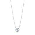 Front view of Initial Letter CZ Necklace in Sterling Silver, B