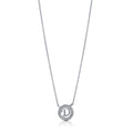 Front view of Initial Letter CZ Necklace in Sterling Silver, D