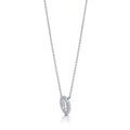 Angle view of Initial Letter CZ Necklace in Sterling Silver, D