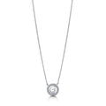 Front view of Initial Letter CZ Necklace in Sterling Silver, G