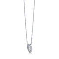 Angle view of Initial Letter CZ Necklace in Sterling Silver, G