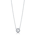 Front view of Initial Letter CZ Necklace in Sterling Silver, K