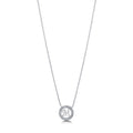 Front view of Initial Letter CZ Necklace in Sterling Silver, M