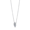 Angle view of Initial Letter CZ Necklace in Sterling Silver, M