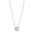 Front view of Initial Letter CZ Necklace in Sterling Silver, N