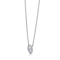 Angle view of Initial Letter CZ Necklace in Sterling Silver, N