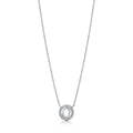 Front view of Initial Letter CZ Necklace in Sterling Silver, O