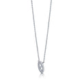 Angle view of Initial Letter CZ Necklace in Sterling Silver, Q