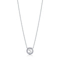 Front view of Initial Letter CZ Necklace in Sterling Silver, S