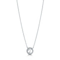 Front view of Initial Letter CZ Necklace in Sterling Silver, T