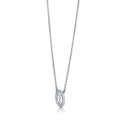 Angle view of Initial Letter CZ Necklace in Sterling Silver, T