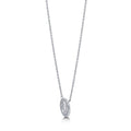 Angle view of Initial Letter CZ Necklace in Sterling Silver, U