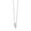 Angle view of Initial Letter CZ Necklace in Sterling Silver, X